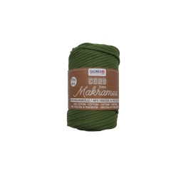Makramee Cord 3mm 250g, gewebt oliv