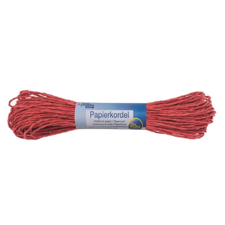 Papierkordel 20mx1mm rot