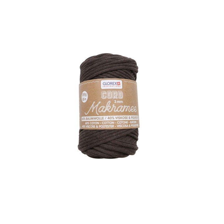 Makramee Cord 3mm 250g, gewebt braun