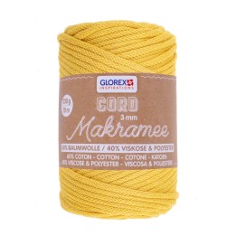 Makramee Cord 3mm 250g, gewebt senfgelb