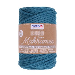 Makramee Cord 3mm 250g, woven turquoise