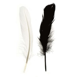 Plume indienne 16cm env.15pcs noir/blanc