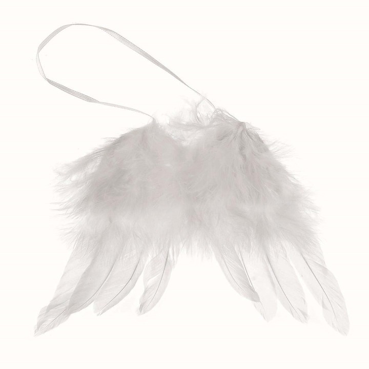 Engelflügel, Federn 1 Stück weiss 13x11 cm