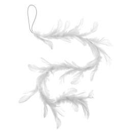 Feder-Girlande, weiss L: 70cm