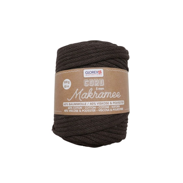Makramee Cord 5mm 500g, gewebt braun