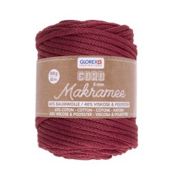 Makramee Cord 5mm 500g, gewebt bordeaux