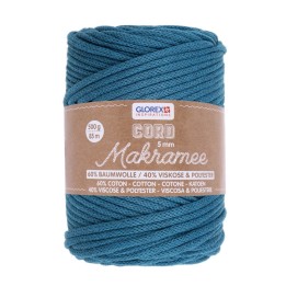 Makramee Cord 5mm 500g, tissé turquoise