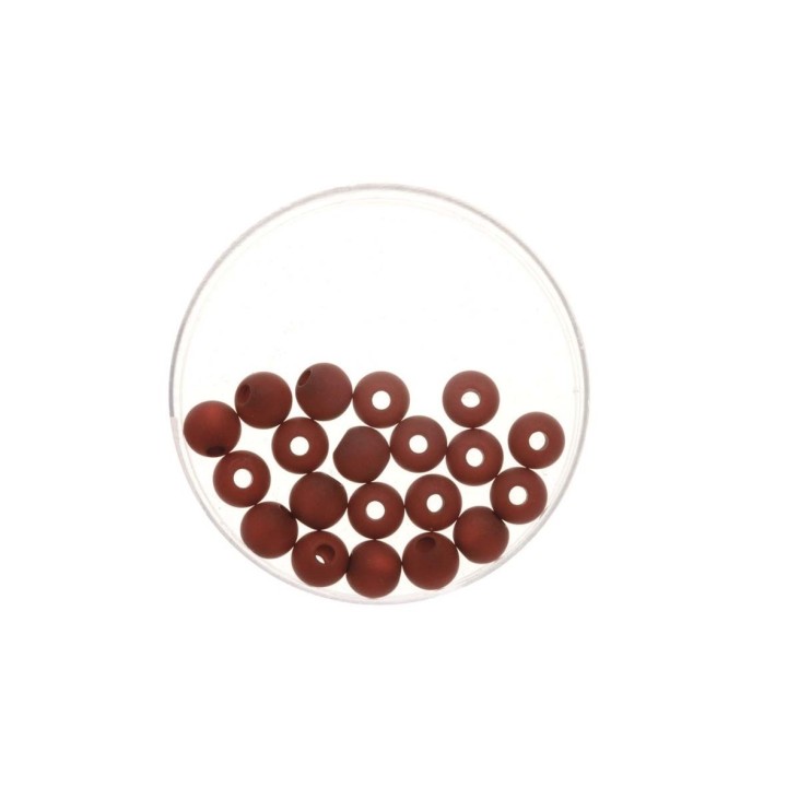 Perle 6mm Polaris matt 20 Stück dunkelrot