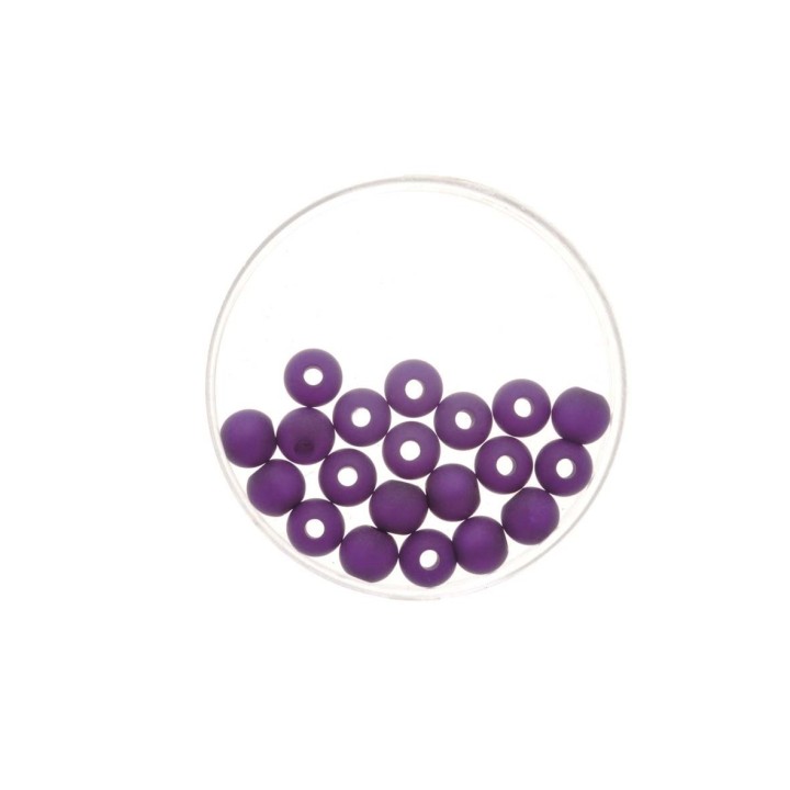 Perle 6mm Polaris mat 20pcs violet
