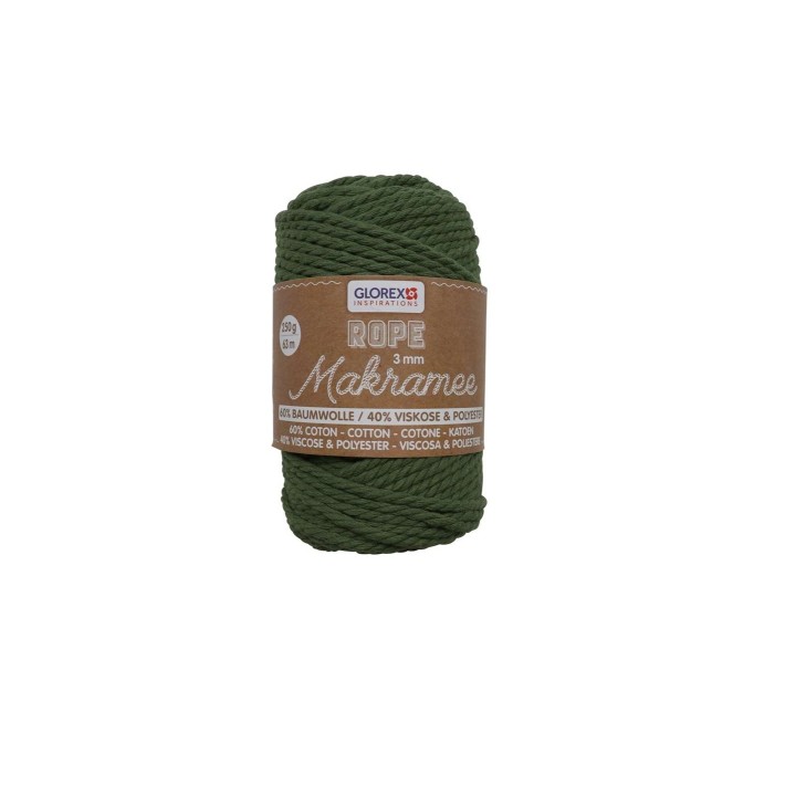 Makramee Rope 3mm 250g twisted olive