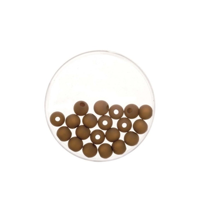 Perle 6mm Polaris matt 20 Stück dunkelbraun