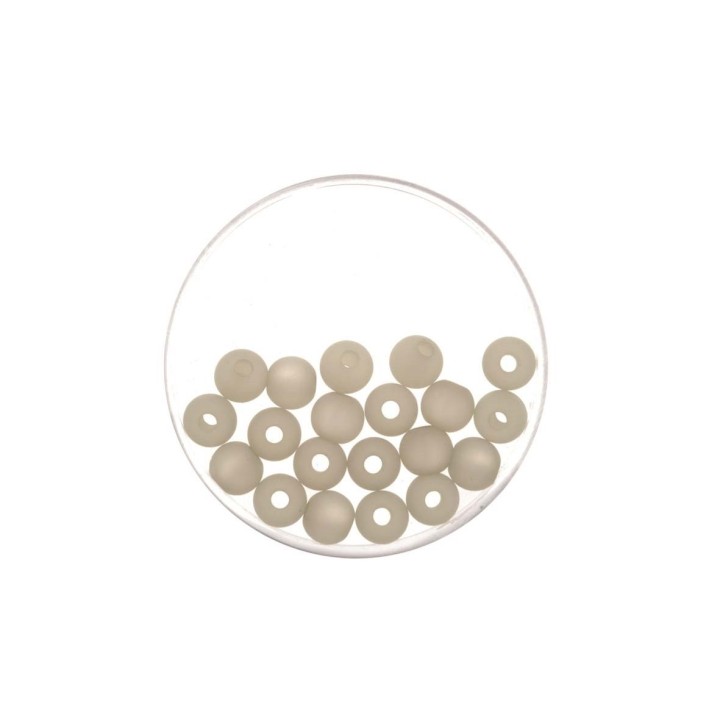 Perle 6mm Polaris mat 20pcs gris clair