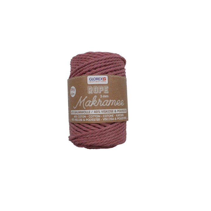 Makramee Rope 3mm 250g gedreht mauve