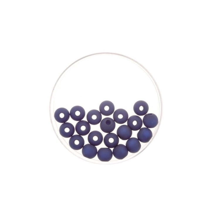 Perle 8mm Polaris mat 15pcs bleu foncé