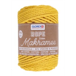 Makramee Rope 3mm 250g gedreht senfgelb
