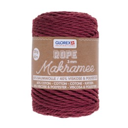 Makramee Rope 3mm 250g gedreht bordeaux