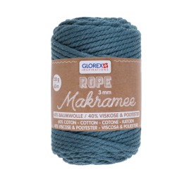 Makramee Rope 3mm 250g twisted turquoise