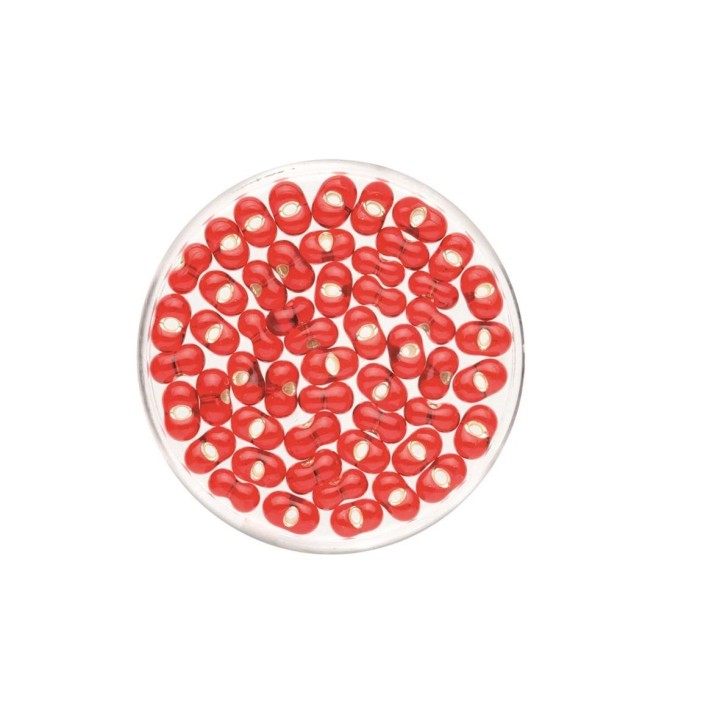 Rocailles Farfalle 6.5mm 17g rouge garn.argent