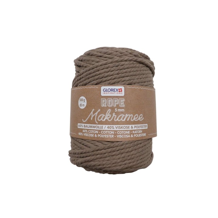 Makramee Rope 5mm 500g gedreht hellbraun
