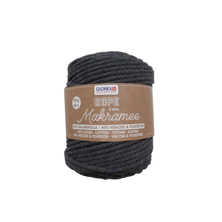 Makramee Rope 5mm 500g gedreht anthrazit