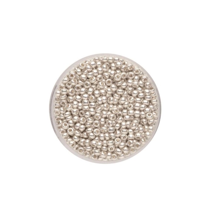 Rocailles 2,6mm metallic silber 17g