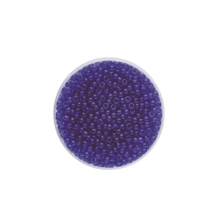 Rocailles transparent lapis 2,6mm 17g