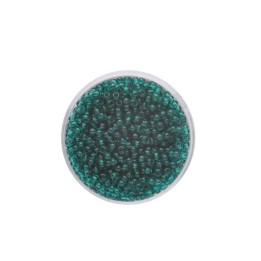 Rocailles 2,6mm transparent petrol 17g