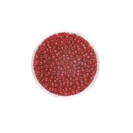 Rocailles 2.6mm transparent 17g rouge