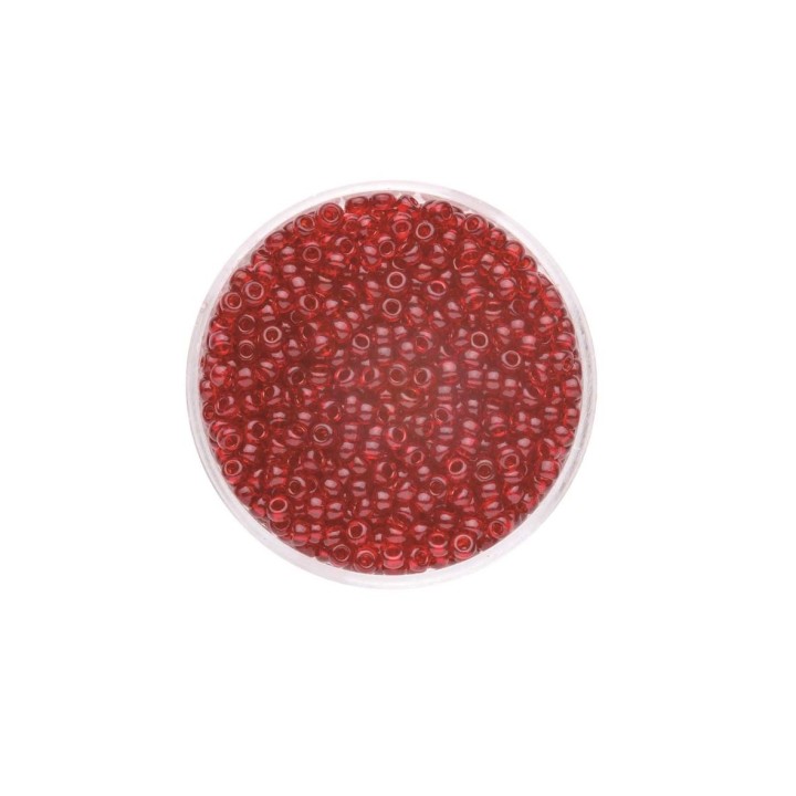Rocailles 2,6mm transparent rot 17g