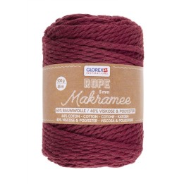 Makramee Rope 5mm 500g gedreht bordeaux