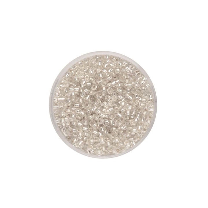 Rocaille beads crystal with silver lustre 2,6mm 17g