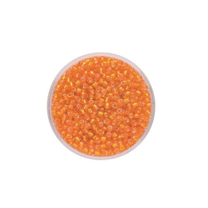 Rocailles beads orange with silver lustre 2,6mm 17g