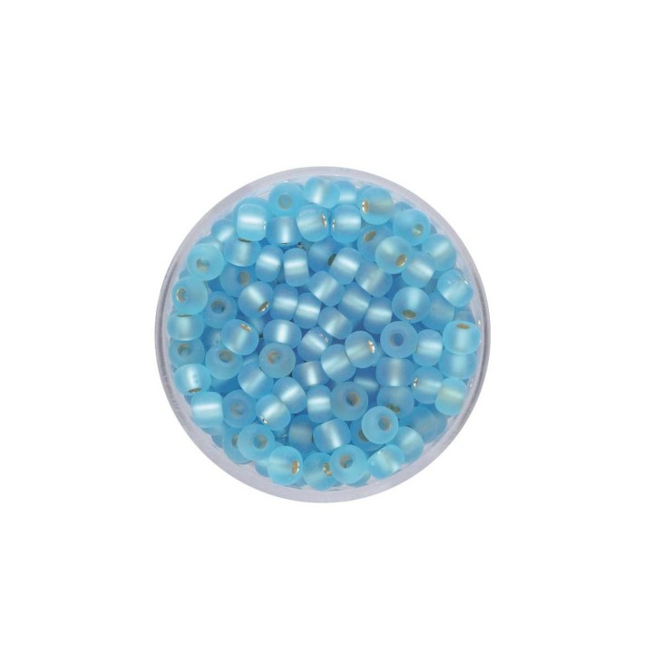 Rocailles 4,5mm Silbereinzug matt hellblau 17g