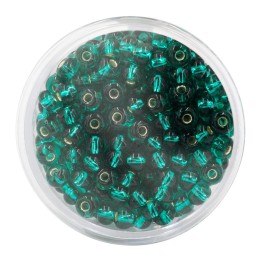Rocailles 4,5mm Silbereinzug petrol 17g