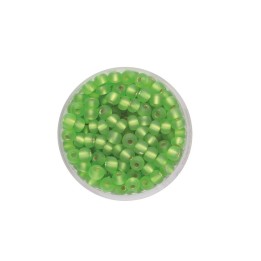 Rocailles 4,5mm Silbereinzug matt hellgrün 17g