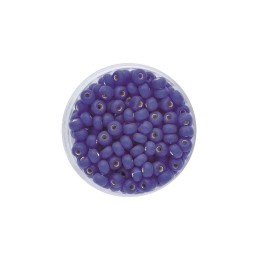 Rocailles 4,5mm Silbereinzug matt dunkelblau 17g
