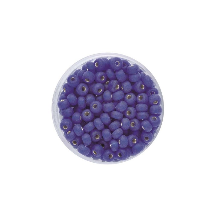 Rocailles 4.5mm garn.argent mat bleu foncé 17g