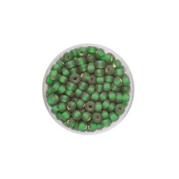Rocailles 4,5mm Silbereinzug matt dunkelgrün 17g