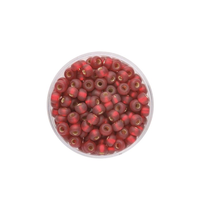 Rocailles 4.5mm silver lustre mat red 17g
