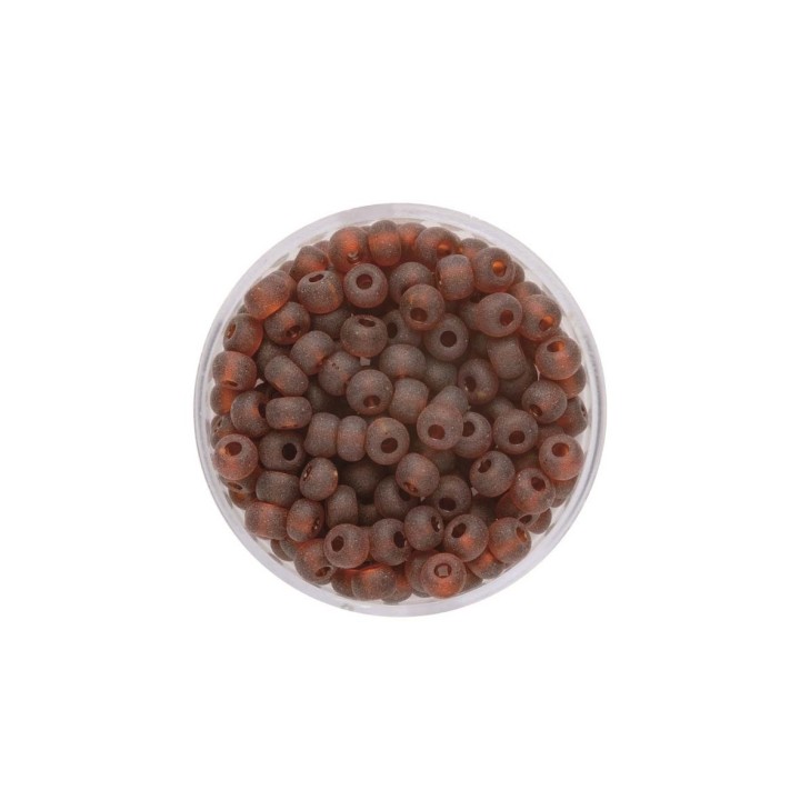 Rocailles 4,5mm Silbereinzug matt dunkelbraun 17g