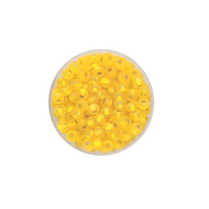 Rocailles 4,5mm Silbereinzug matt gelb 17g