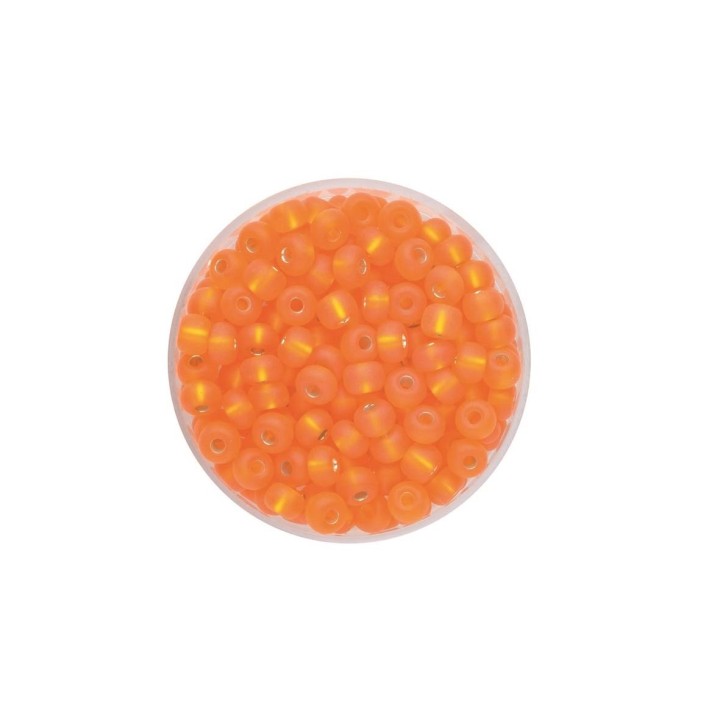 Rocailles 4,5mm Silbereinzug matt orange 17g