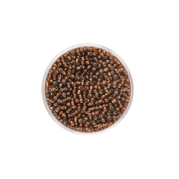 Rocailles 2,6mm garn.argent brun foncé 17g