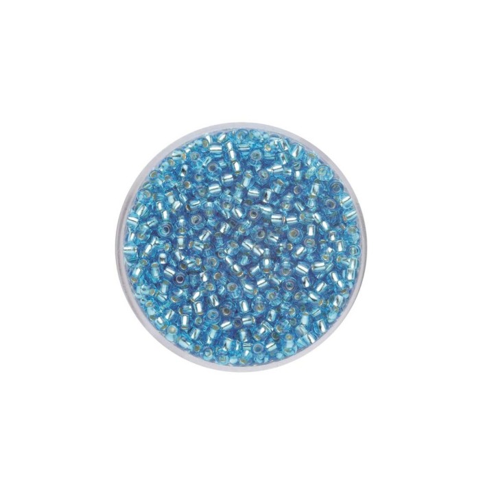 Rocailles 2,6mm Silbereinzug hellblau 17g