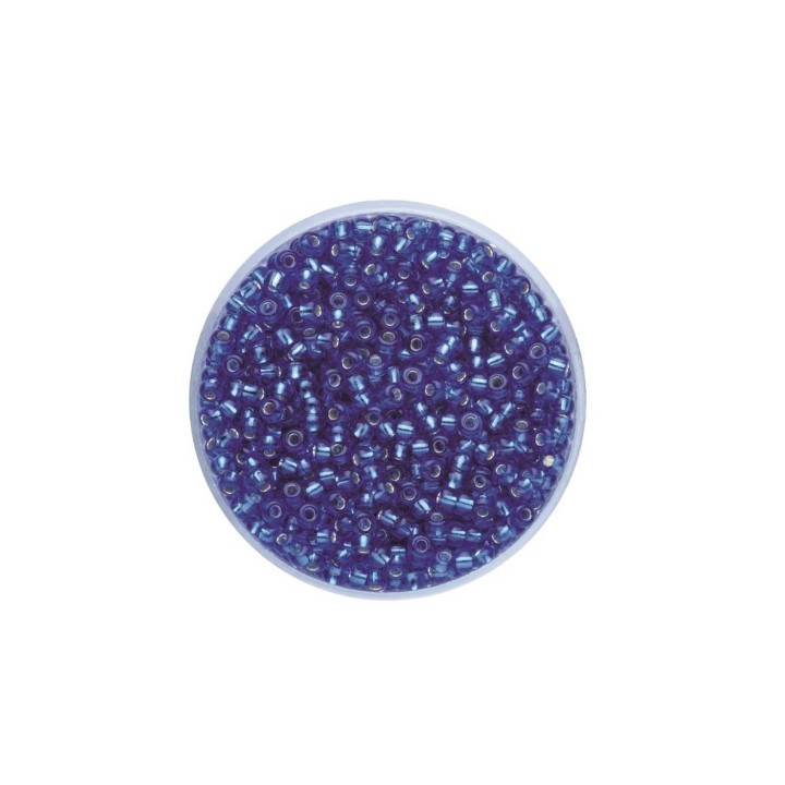 Rocailles 2,6mm Silbereinzug mittelblau 17g