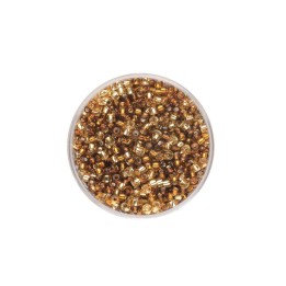 Rocailles Mix 2,6mm Silbereinzug beigebraun 17g
