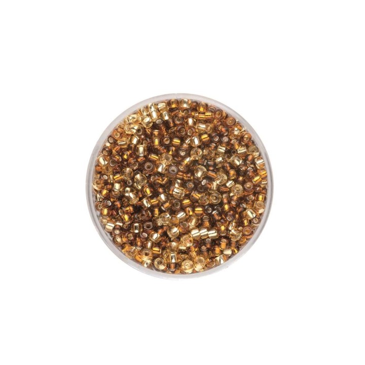 Rocailles Mix 2,6mm Silbereinzug beigebraun 17g