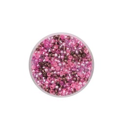 Rocailles Mix 2,6mm Silbereinzug rosaviolett 17g