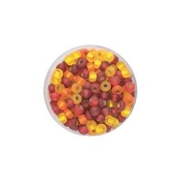 Rocailles Mix 4,5mm matt gelb, orange, rot 17g