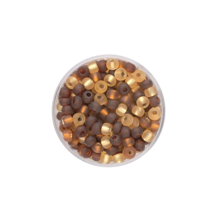Rocailles Mix 4,5mm matt beige, braun 17g